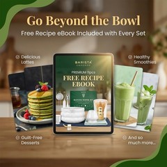 Matcha Whisk Set with Bowl, Frother, Spoon, Sifter, Scoop, Stand – Complete Kit