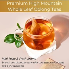 1-3PACK PiPi Tea Organic Oolong Tea Bags – Premium Whole Leaf,20 Bags (4g Each)