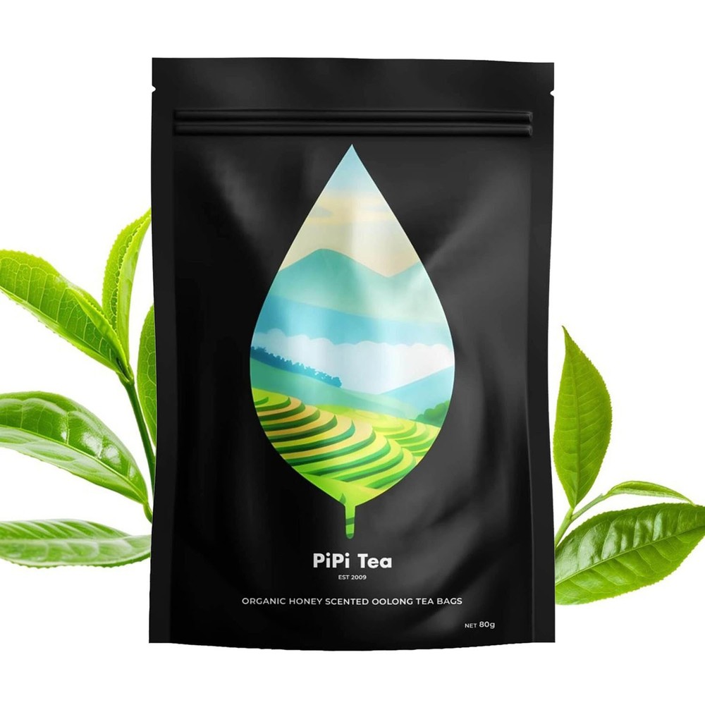 PiPi Tea Organic Oolong Tea Bags – Cortisol&Calming for Anxiety 20 Bags(4g Each)