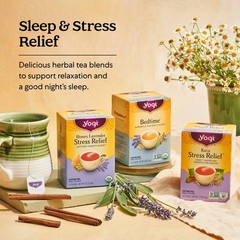 Yogi Tea – Honey Lavender Stress Relief (4 Pack) – Serenity Blend – 64 Tea Bags