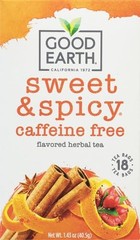 Good Earth Sweet And Spicy Herbal Tea Bags 18 Count Gluten Free Caffeine Free