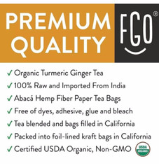 Organic Turmeric Ginger Tea – Eco-Conscious Tea Bags – 100 Count