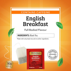 Twinings English Breakfast Black Tea Individually Wrapped Bags, 100 Count (Pack
