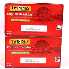 Twinings, English Breakfast, Decaffeinated 50 Tea Bags, 2 Boxes, Best By: 10/27