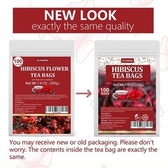 Premium Hibiscus Tea Bags,100 Tea Bags/7.06 Oz,100% Pure Dried Hibiscus Flower,N