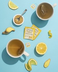 4 Box Twinings Lemon & Ginger Herbal Tea, Caffeine Free 100 Tea Bags 1.32 oz EA