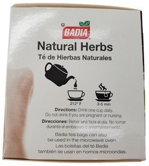 Badia Natural Herbs Natural Slimming Tea Caffeine-Free Bag – Pack of 25