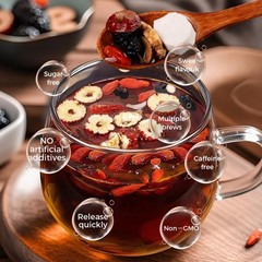 30/60 Packs Ginseng Eight Treasure Tea Bags – Red Date Kidney Health Herbal Tea
