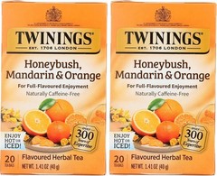 Honeybush, Mandarin, & Orange Herbal Tea Individually Wrapped Bags, Naturally