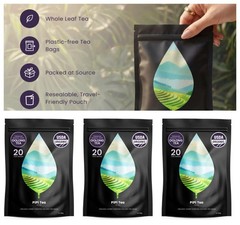 PiPi Tea Organic Oolong Tea Bags Whole Leaf 20Bags(4g) Cortisol & Calming Tea