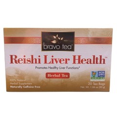 Bravo Tea Reishi Liver Health Herbal Tea Caffeine Free 20 ct 6 Boxes BB 06/2028