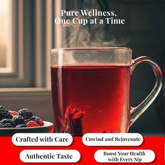 Dried Hibiscus Flower Tea,Hibiscus Tea Blend for Iced Tea,Agua de Jamaica 75bags