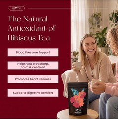 PiPi Tea Organic Hibiscus Tea Bags Caffeine Free Herbal Tea Rich in Antioxi