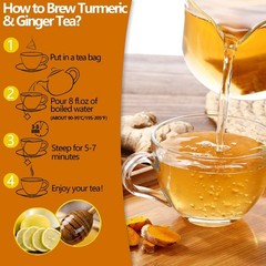 120 Turmeric, Ginger, Cinnamon Blend Tea Bags, 100% Natural & No Additives &…