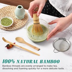 Matcha Whisk Set: Matcha Set with Bamboo Matcha Whisk and Ceramic Holder,Bamb…