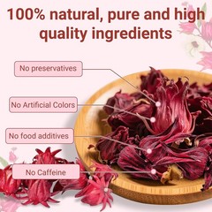 Hibiscus Tea Bags, 100% Natural Hibiscus Flowers Herbal High Blood Pressure Tea