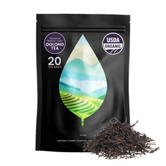 PiPi Tea Organic Oolong Tea Bags – Whole Leaf, 20 Bags (4g Each) – Cortisol