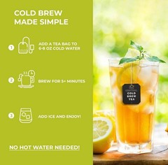 2 PK- Tea Central Cold Brew Tea 🍋 Lemon Mint Green Tea BB: 01/2028