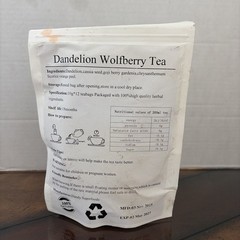 Dandelion Wolfberry Tea Bags, Organic Kidneys & Liver Tea 120g/Pack Exp 05/27