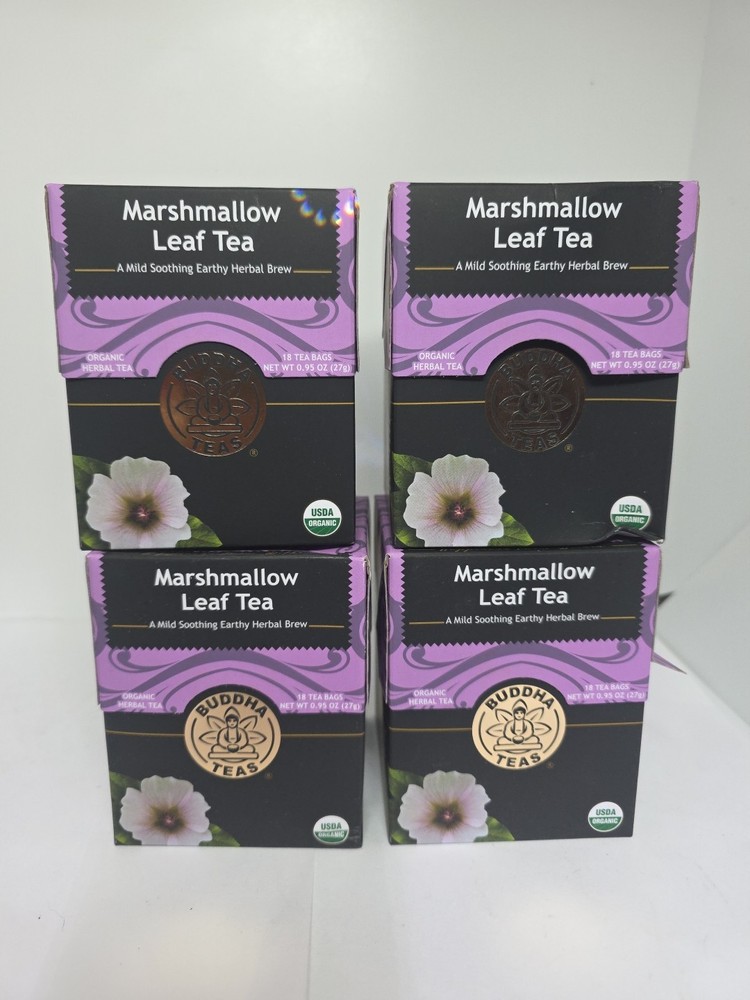 Organic Marshmallow Tea Kosher, Caffeine Free, GMO-Free, 18 Tea Bags(4Pk)Exp9/28