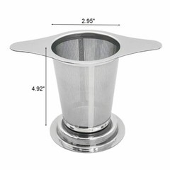 1/2 PCS Mesh Tea Infuser Stainless Metal Cup Strainer Loose Leaf Filter W/Lid
