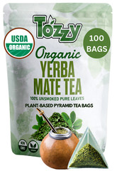 Organic Unsmoked Yerba Mate Tea Bags – 100 Count (Plant-Based Pyramid Tea Bags)