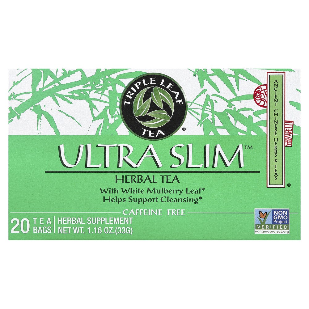Ultra Slim, Herbal Tea, With White Mulberry Leaf, Caffeine-Free, 20 Tea Bags,
