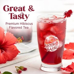 USDA Organic Hibiscus Loose Leaf Tea 1.6lb 25oz Brook & Barrel Glass Jar Herbal