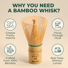 Matcha Whisk – 100 Prong Bamboo Chasen | Traditional Japanese Tea Whisk for Matc