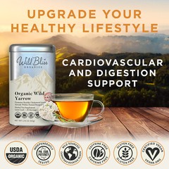 Organic Wild Yarrow Tea – Caffeine Free Herbal Tea – Pharmacopoeia Potency