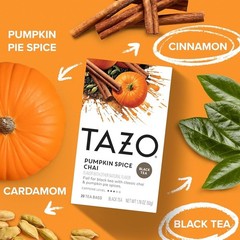 Tazo Pumpkin Spice Chai Black Tea 20 Tea Bags