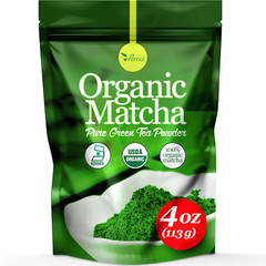 uVernal Organic Matcha Green Tea Powder 4oz – Pure Matcha for Lattes & Smoothies