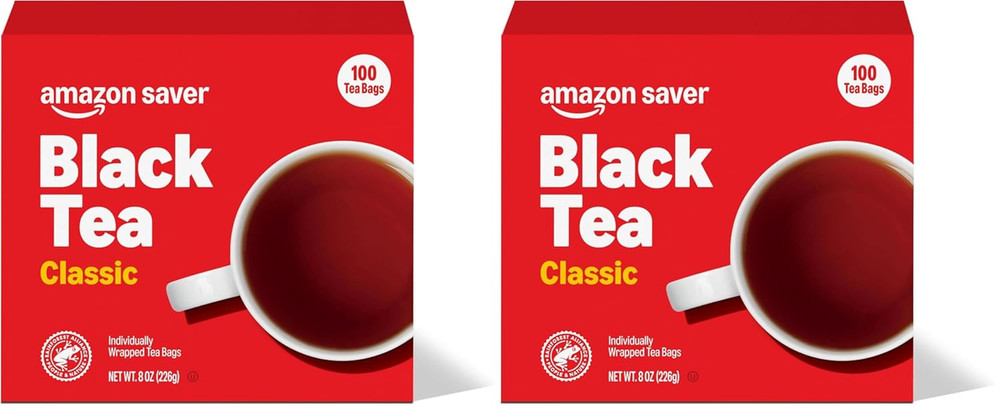 Amazon Saver, Classic Black Tea, 8 Oz, 100 Ct (Pack of 2)