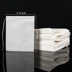 100PCS Disposable Tea Filter Bags Drawstring Loose Leaf Tea Infuser 1 Cup SizeX0
