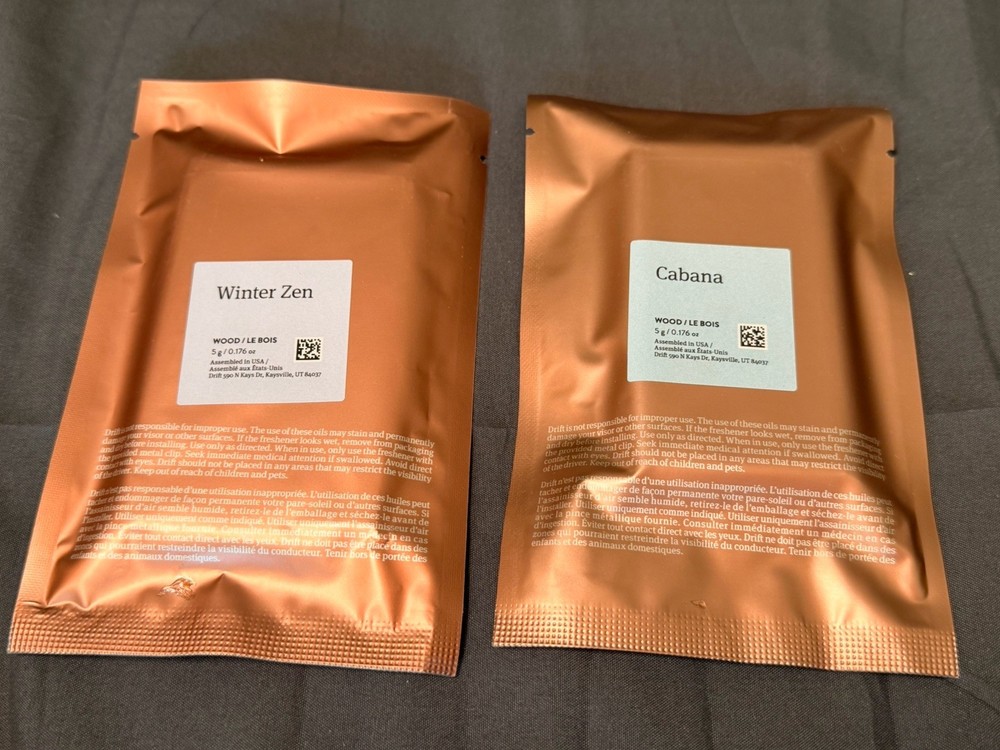 Drift Car Air Freshener Refills – Winter Zen & Cabana Scents – New Sealed