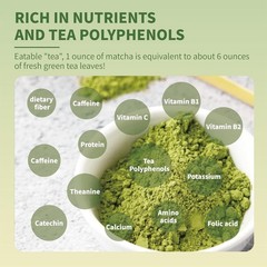 Pure Matcha Powder Green Tea Powder for Latte, Cooking, Baking,100% Natural
