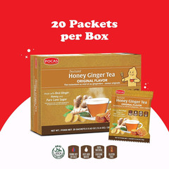 Honey Ginger Instant Tea Powder 2-Pack with Ginger Extract & Real Honey, Caffein