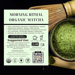 Organic Japanese Ceremonial Grade Matcha Green Tea Powder 1 oz Grown in Japan