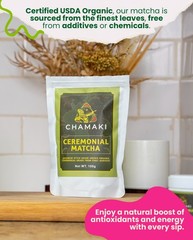 Chamaki Ceremonial Matcha Powder-First Harvest Japanese Style Organic 100g
