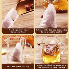 Empty Teabags Loose Teas Herb Disposable Drawstring Flip Tea Bags Filters 100Pcs