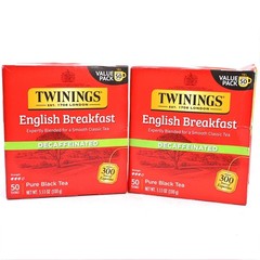 Twinings, English Breakfast, Decaffeinated 50 Tea Bags, 2 Boxes, Best By: 10/27