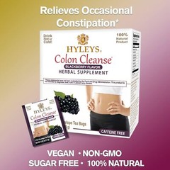 HYLEYS Tea Wellness Colon Cleanse, Blackberry, 50 Count, 1 Pack