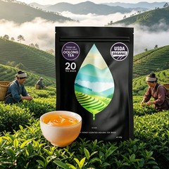 PiPi Tea Organic Oolong Tea Bags – Whole Leaf, 20 Bags (4g Each) – Cortisol &Ca1