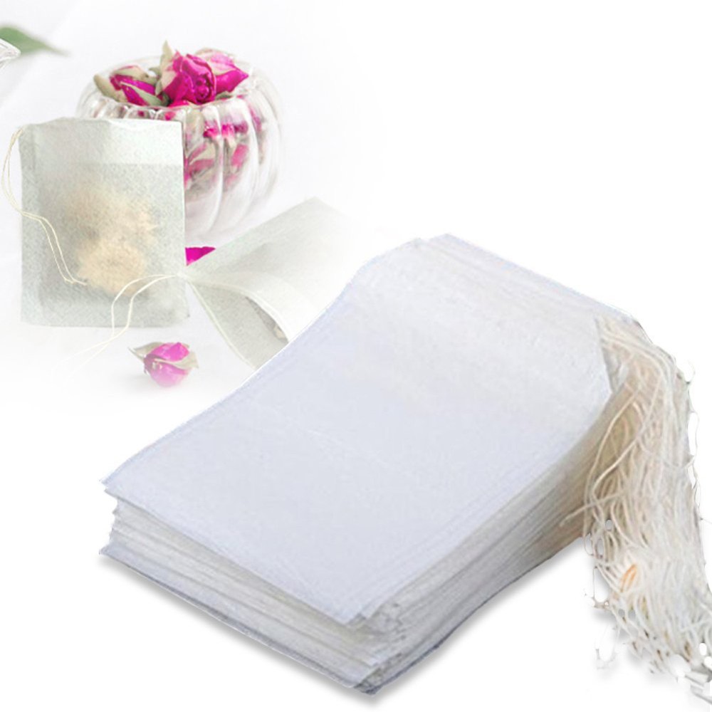 US 100-400 pcs Disposable Filter Drawstring Flip Empty Teabag Herb Loose Tea Bag