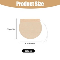 300PCS Tea Filter Bags Disposable Empty Teabag Drawstring Infuser for Loose Leaf