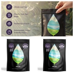 PiPi Tea Organic Oolong Tea Bags Whole Leaf 20Bags(4g) Cortisol & Calming Tea