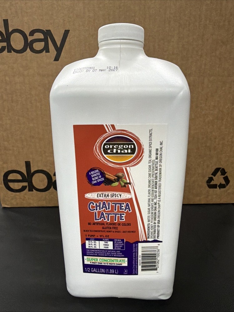 Oregon Chai Extra Spicy Original Chai Tea Latte Concentrate 64 Ounce -May 2027