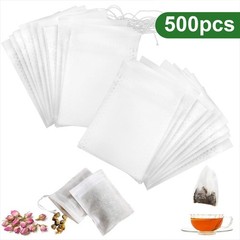 500pcs Disposable Empty Tea Bag Drawstring Seal Teabags Loose Leaf Tea Filters