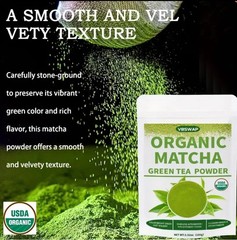 VBSWAP Organic Matcha Green Tea Powder 100g 3.5oz Pure Culinary Grade Latte Keto