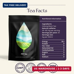 PiPi Tea Organic Oolong Tea Bags – Whole Leaf, 20 Bags (4g Each) – Cortisol & Ca